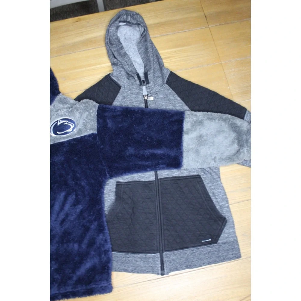 Boys (2) Piece Hoodie and Zip Up 10-12 Bundle Lot Penn State and Ocean Current
